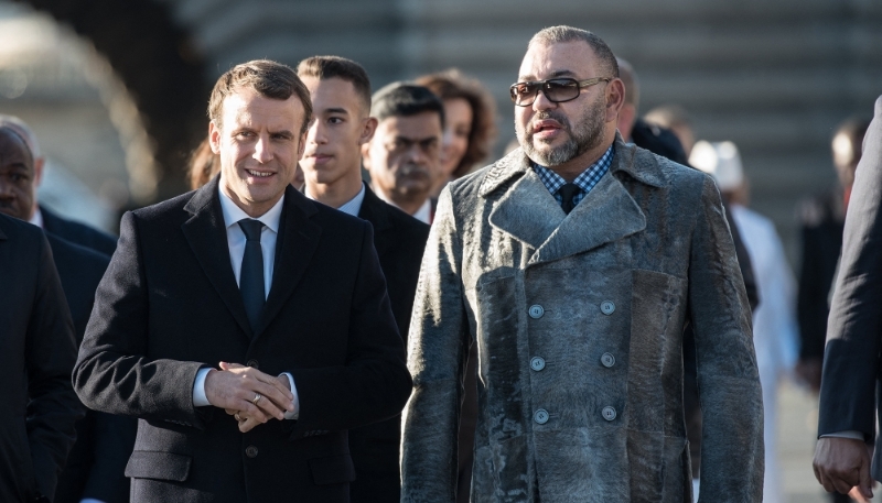 French President Emmanuel Macron and King Mohammed VI of Morocco pictured during the One Planet Summit in Paris, on 12 December 2017.