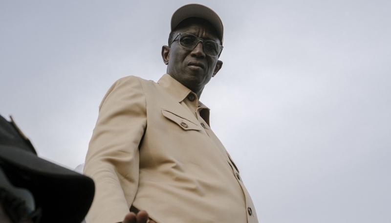 Presidential candidate Amadou Ba at a campaign meeting in Diourbel on 19 March 2024. 