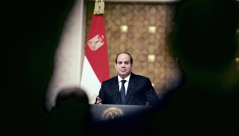 Egyptian President Abdel Fattah al-Sisi held a press conference after a meeting with French President Emmanuel Macron in Cairo, Egypt, 25 October 2023.