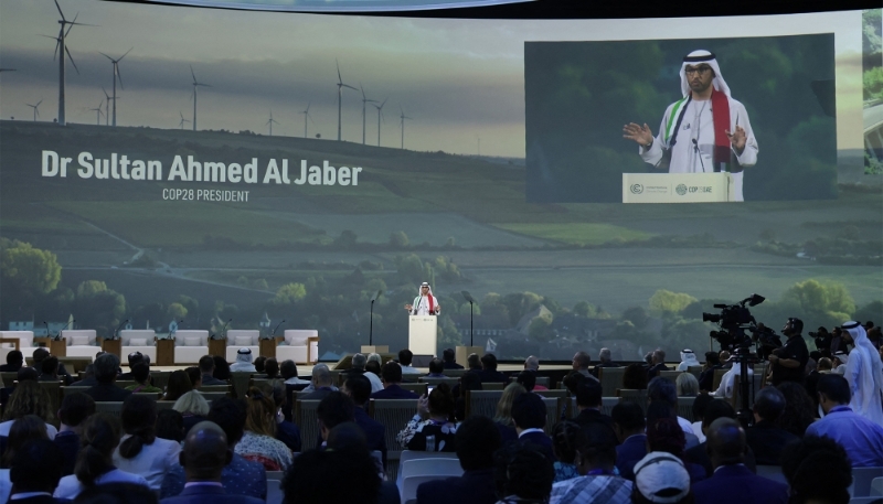 Sultan Ahmed al-Jaber, president of the COP28, in Dubai on 2 December 2023.