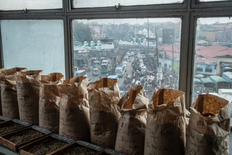 Samples of coffee beans sit at the Nairobi Coffee Exchange on 11 June 2019 in Nairobi, Kenya.