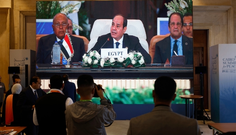 Egyptian president Abdel-Fattah al-Sissi opening the International Peace Summit in the country's New Administrative Capital (NAC) on 21 October 2023.