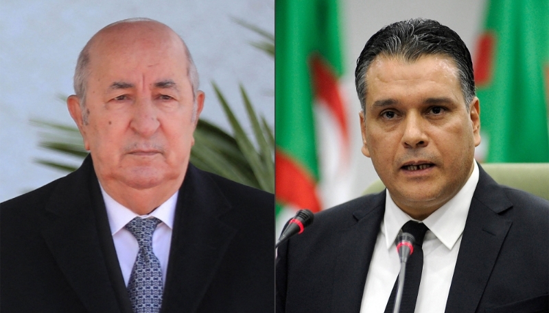Algerian President Abdelmadjid Tebboune (left) and MP Mouad Bouchareb.
