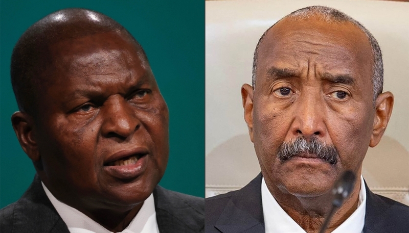 Central African president Faustin-Archange Touadéra and General Abdel Fattah al-Burhan, head of the Sudanese transition.