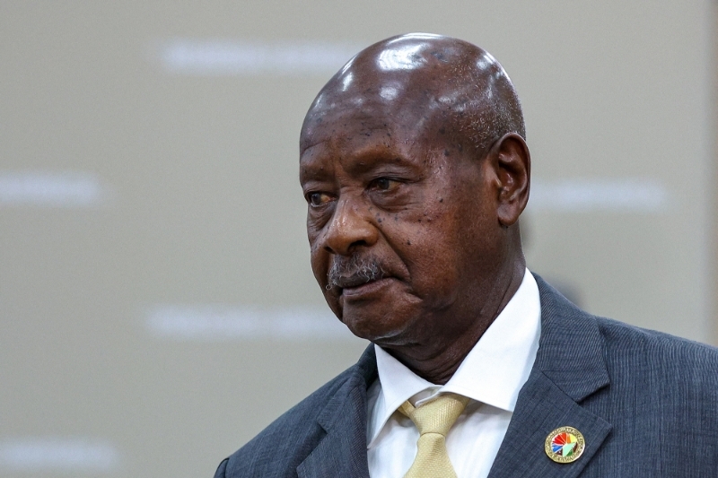 Ugandan President Yoweri Museveni at the second Russia-Africa summit in Saint Petersburg on 27 July 2023. 
