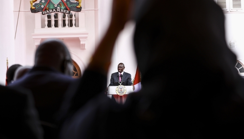 Kenyan president William Ruto during a press conference.
