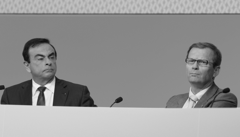 Carlos Ghosn, CEO of Renault from 2005 to 2019, and his right-hand man Patrick Pélata, in 2010 in Paris.