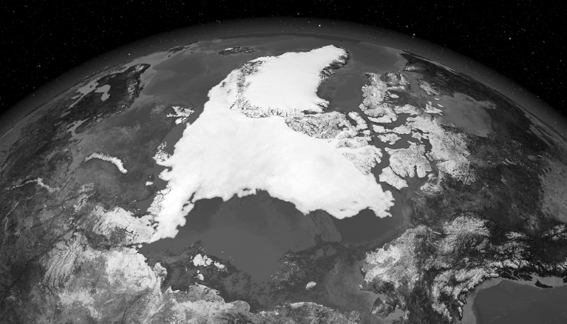 Picture of the Arctic captured by the Advanced Microwave Scanning Radiometer (AMSR-E) Instrument on NASA’s Aqua satellite.