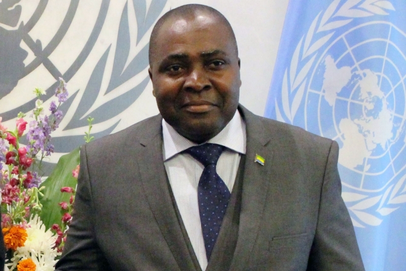 The Permanent Representative of Gabon to the United Nations, Michel Xavier Biang.