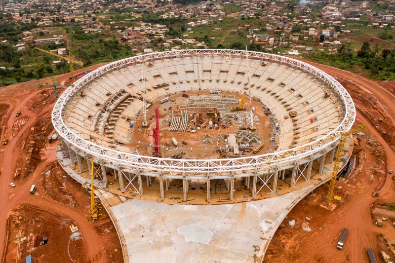 The Paul Biya stadium construction site.