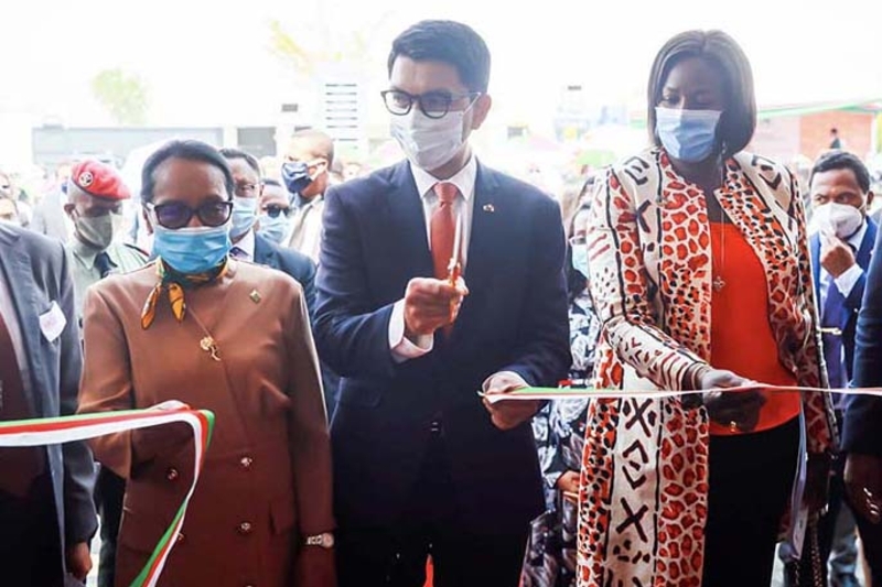 Madagascan President Andry Rajoelina during the inauguration of the Pharmalagasy factory, 3 October 2020.