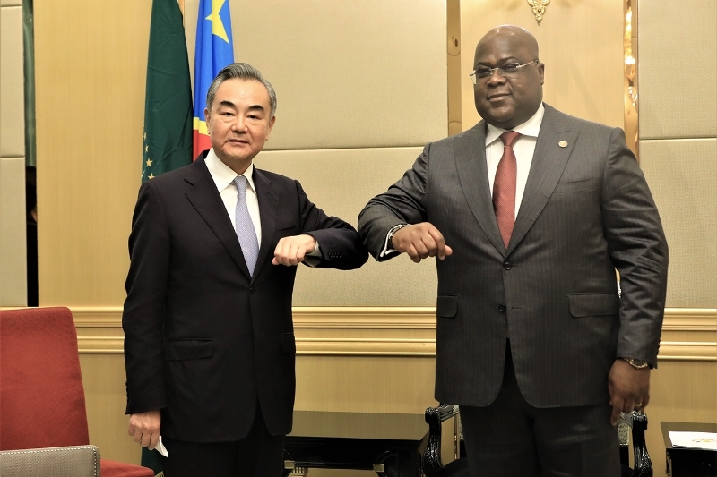 DRC's President Felix Tshisekedi meets with visiting Chinese State Councilor and Foreign Minister Wang Yi in Kinshasa.