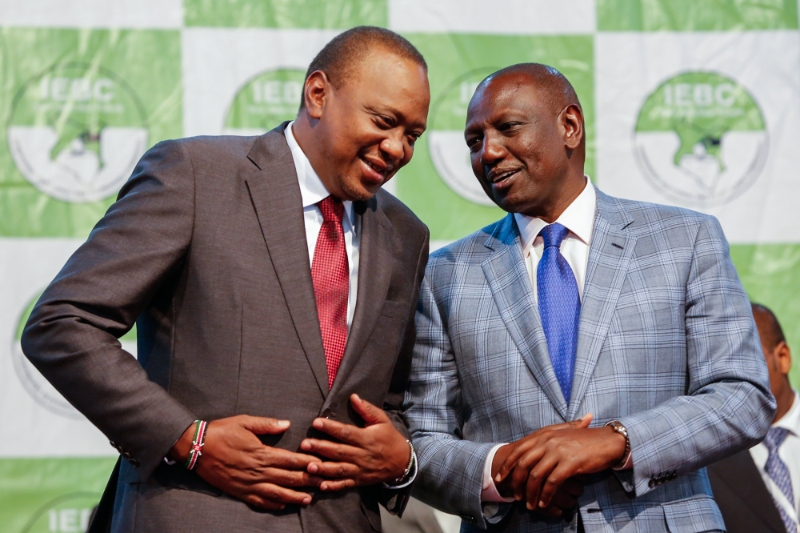Kenyan President Uhuru Kenyatta (left) and Deputy President William Ruto (right).
