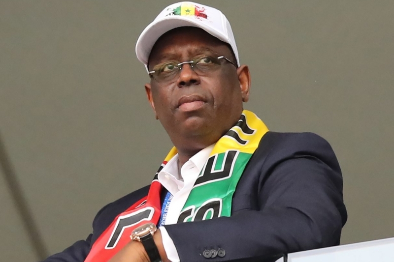 Macky Sall, President of Senegal, at the FIFA World Cup in 2018 in Moscow.