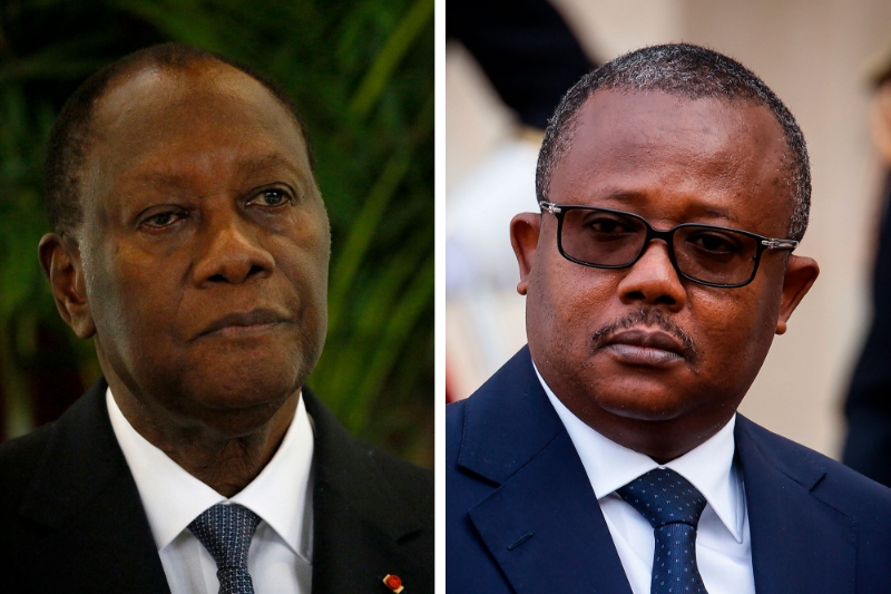 Ivorian president Alassane Ouattara and Guinea-Bissau president Umaro Sissoco Embalo.