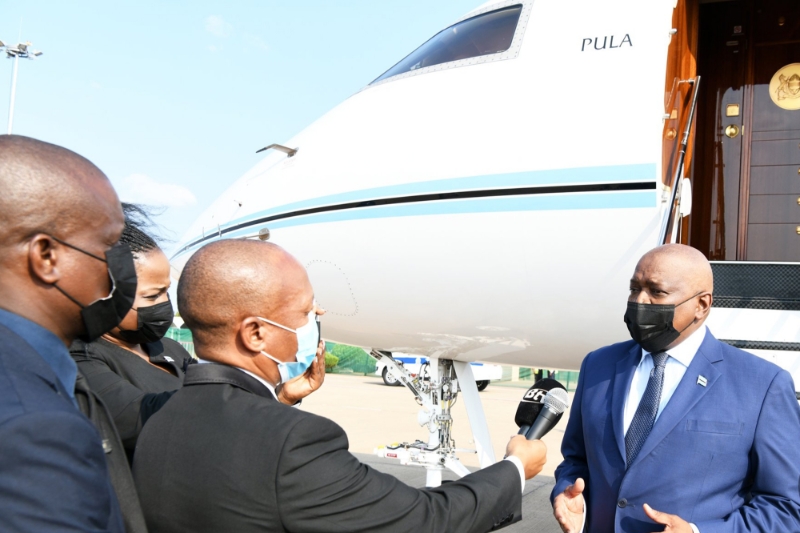 Botswana President Mokgweetsi Masisi arrived in Dubai on 11 March 2022.