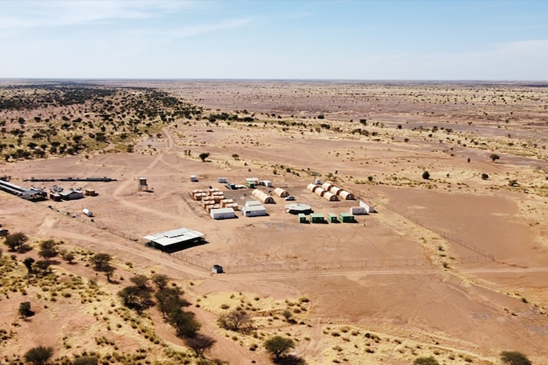 The exploration camp of the Dasa Uranium Project.