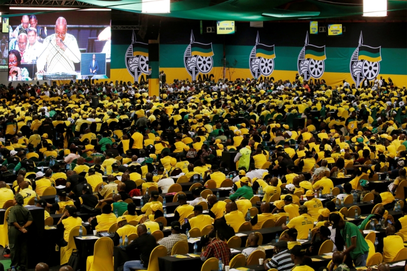 ANC members and delegates attend the 54th National Conference of the ruling African National Congress (ANC).