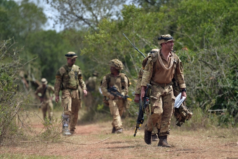 Soldiers of the British Army Training Unit in Kenya (BATUK).