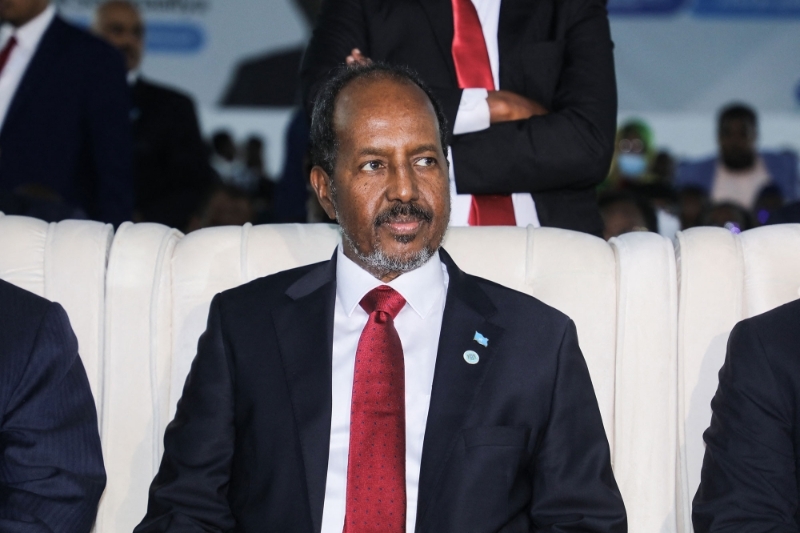 Somalia's new president Hassan Sheikh Mohamud at his inauguration ceremony on 9 June 2022.