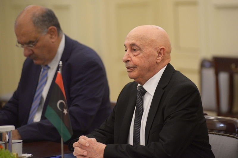 The speaker of the Libyan House of Representatives Aguila Saleh Issa.