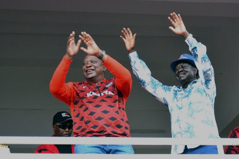 Former president Uhuru Kenyatta (2013-2022) with his designated but defeated