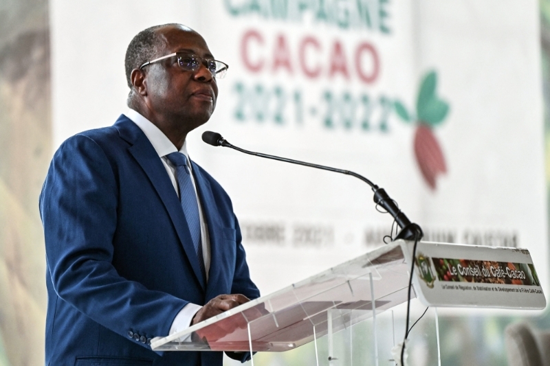 Yves Brahima Koné, president of the cafe cacao council, on October 2021 in Abdijan.