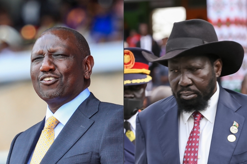 Kenyan president William Ruto and his South Sudanese counterpart Salva Kiir.