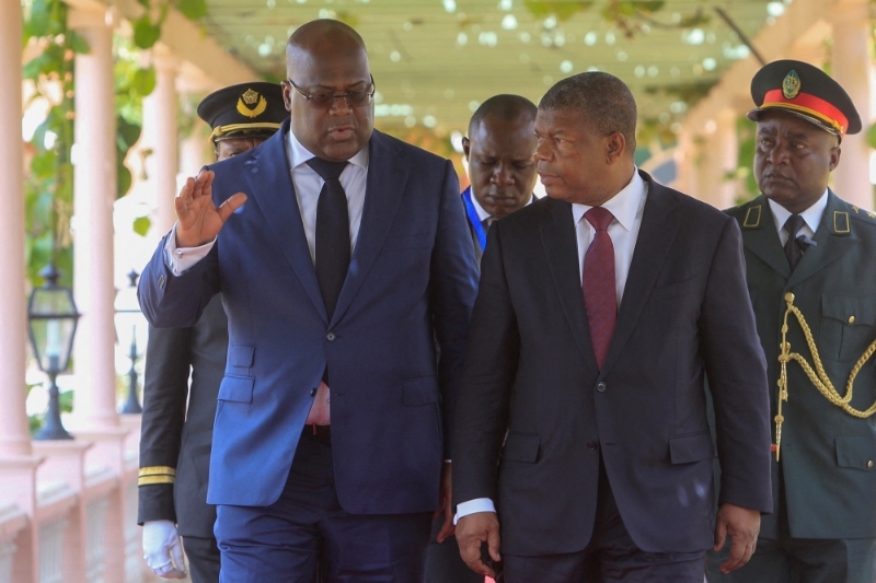 President of Democratic Republic of the Congo, Felix Tshisekedi, with President of Angola, Joao Lourenco, the 5th of February 2019.