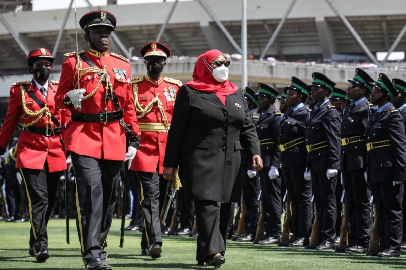 Tanzania's president Samia Suluhu Hassan at the 60th anniversary of independence ceremony in Dar es Salaam in 2021.