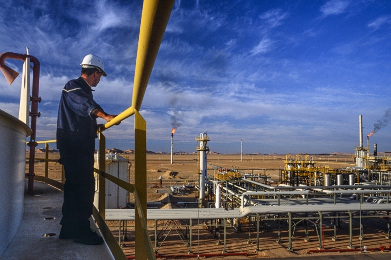 Sonatrach plant in the Algerian Sahara, Hassi Messaoud site in the Ouargla province.