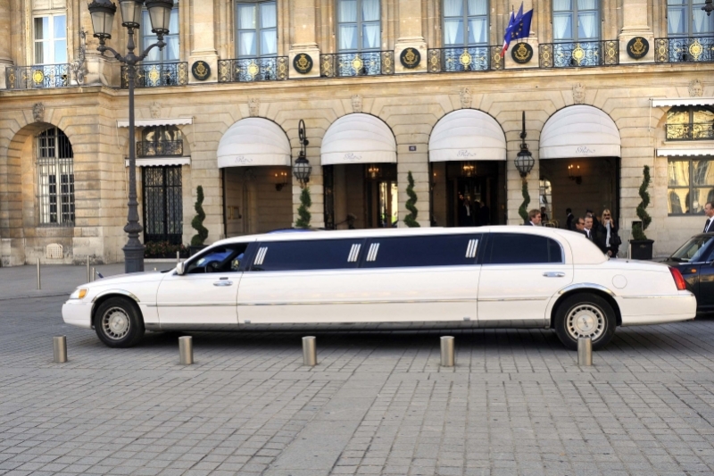 A limousine in front of the Ritz, Place Vendôme, Paris.