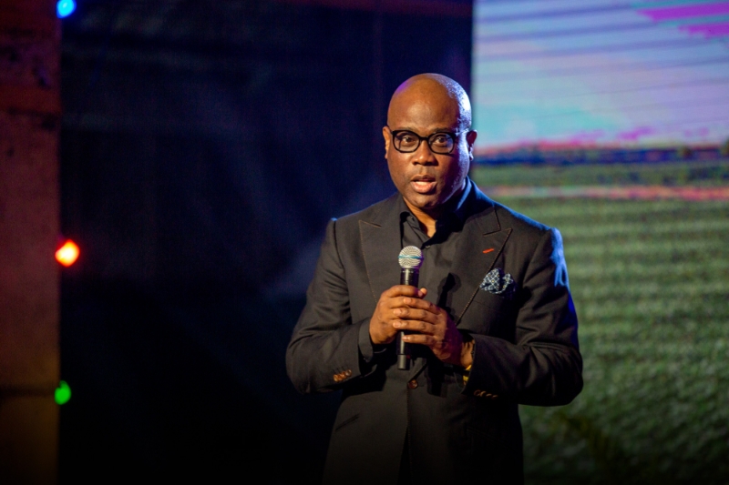 Herbert Wigwe speaks onstage in Lagos, in September 2021, in Lagos.