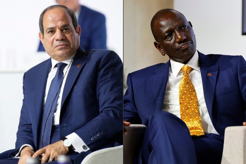 Egyptian president Abdel Fattah Al-Sisi and his Kenyan counterpart William Ruto.
