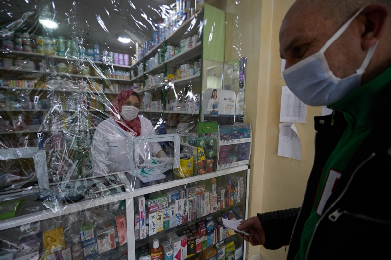 A pharmacy in Algiers in the midst of the Covid-19 pandemic.