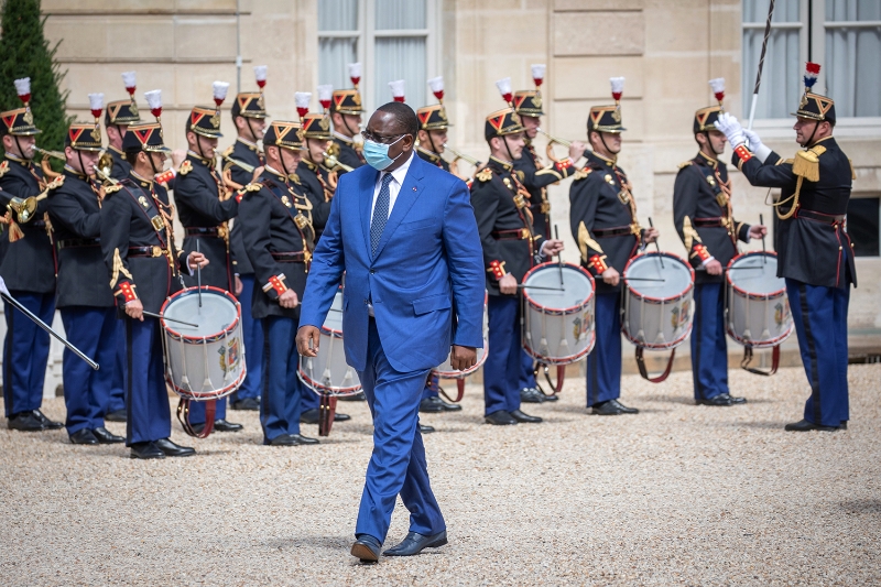 Senegalese President Macky Sall during his visit to France on 26 August, 2020.