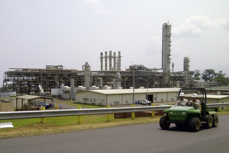The gas installations at Punta Europa, on the island of Bioko, in Equatorial Guinea.