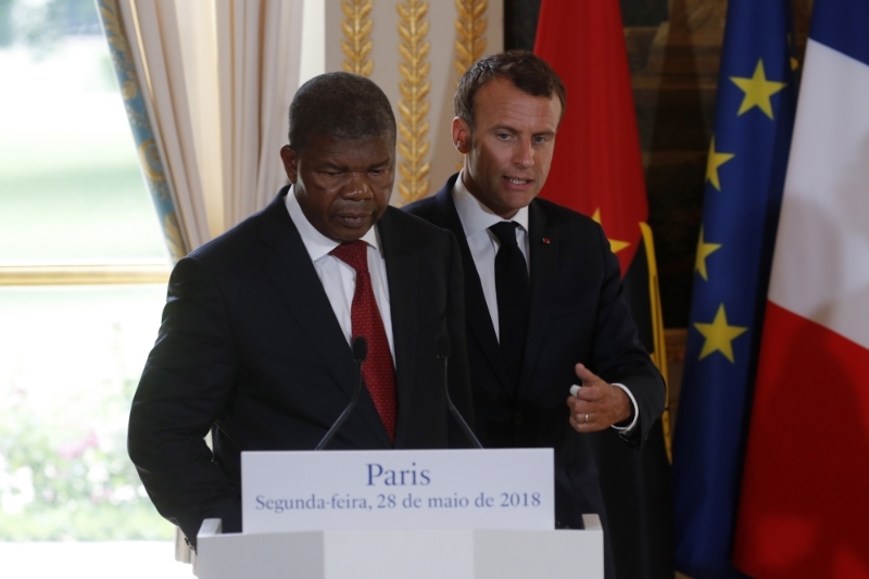 French President Emmanuel Macron received his Angolan counterpart João Lourenço in Paris in May 2018.