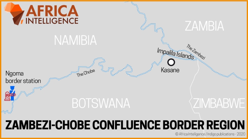 Zambezi-Chobe confluence border region.