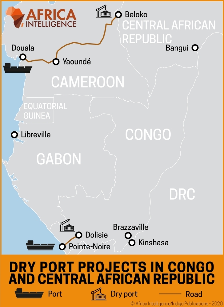 Dry port projects in Congo and the Central African Republic.