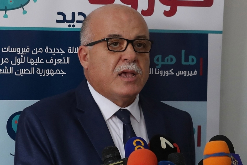 Tunisian health minister Faouzi Mehdi speaks during a press conference on 5 October 2020.