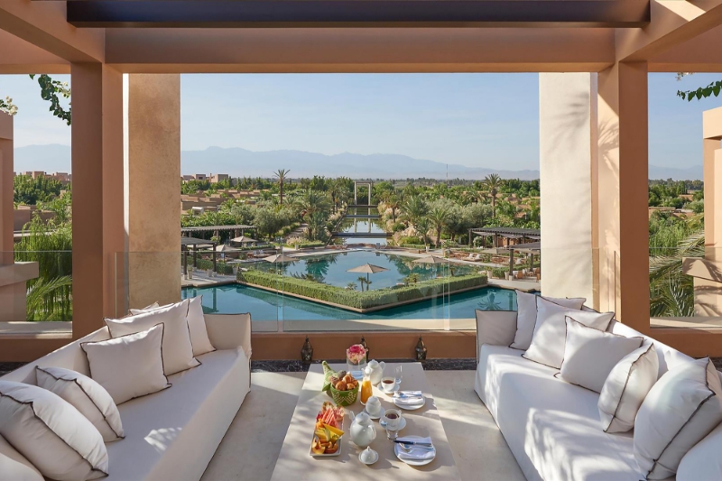 A suite at the Mandarin Oriental hotel in Marrakech.