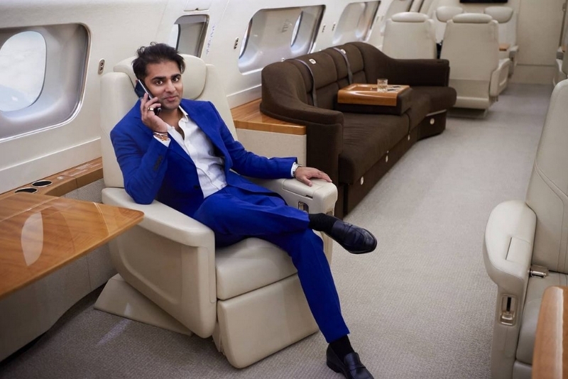 The private jet broker Ameerh Naran.