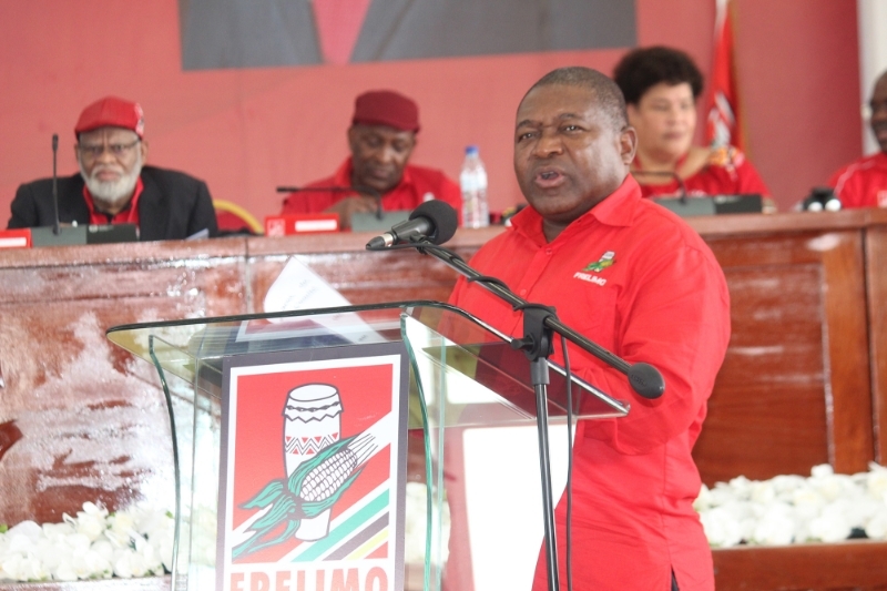 Filipe Nyusi, Mozambique's President, delivers a speech for the opening of his party's 12th congress in Matola, Maputo Province, Mozambique, on 23 September 2022.