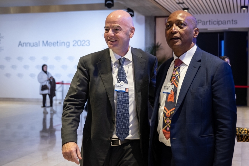 FIFA President Gianni Infantino and CAF President Patrice Motsepe in Davos, 18 January 2023.