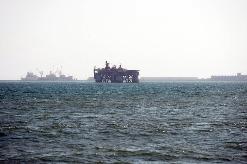 An oil rig off the coast of Ghana.