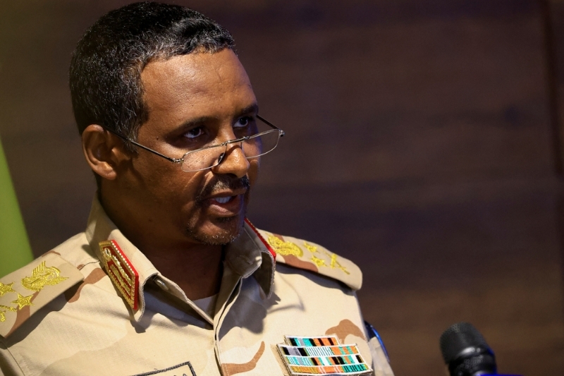 Mohamed Hamdan Dagalo during a press conference at Rapid Support Forces headquarter in Khartoum, on 19 February 2023.