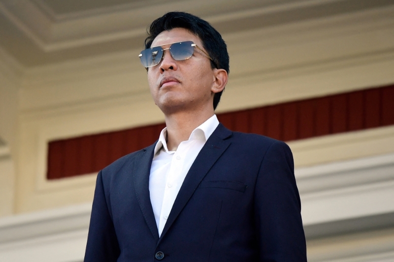 Madagascar's President Andry Rajoelina at the 2019 Africa Cup of Nations (CAN) during the match between Madagascar and DR Congo at the Alexandria Stadium in the Egyptian city on 7 July 2019.